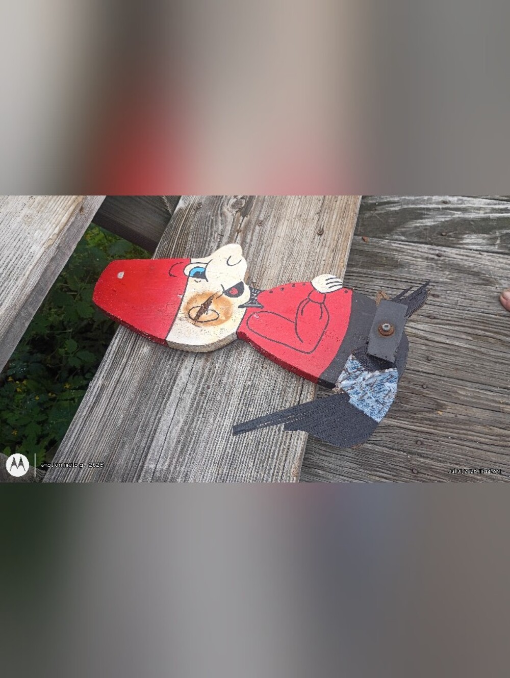 Vintage Wooden Gentleman Folk Art Garden Whirligig